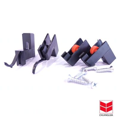 Custom L hình dạng nhôm cửa trượt kính đáy cuộn nylon bánh đơn cho thương mại